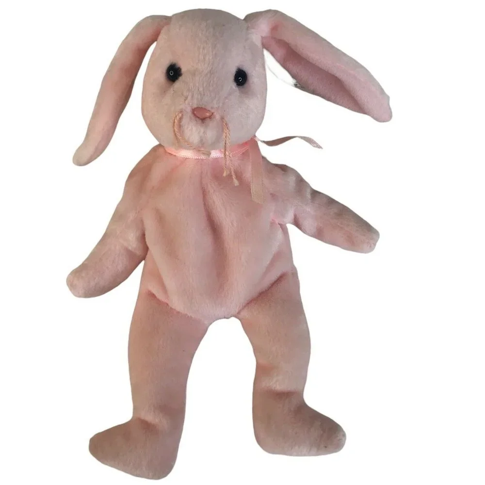 3 TY Beanie Babies Spring Cottonball Hoppity Easter Rabbit Plush Bean Bag Animal